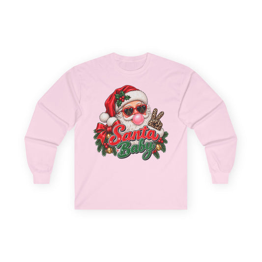 Santa Baby Christmas Long Sleeve Shirt | Cute Retro Santa Holiday Tee