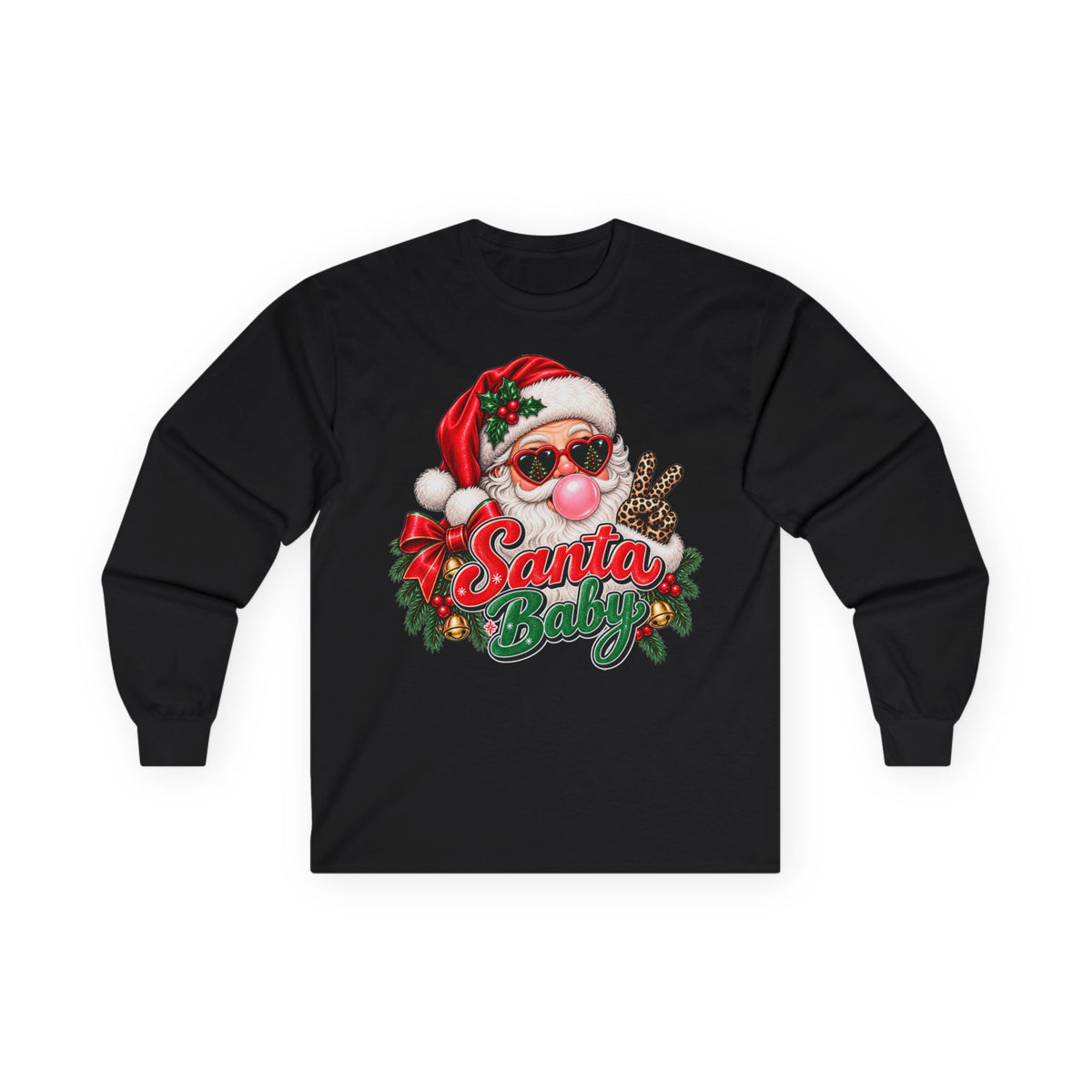 Santa Baby Christmas Long Sleeve Shirt | Cute Retro Santa Holiday Tee