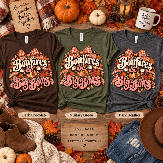 Bonfires & Big Bows Fall Graphic Tee
