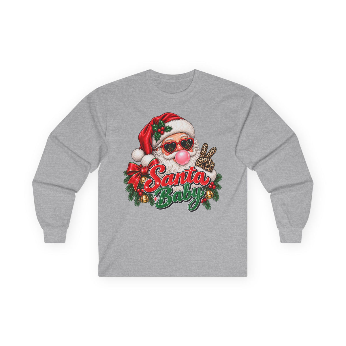 Santa Baby Christmas Long Sleeve Shirt | Cute Retro Santa Holiday Tee
