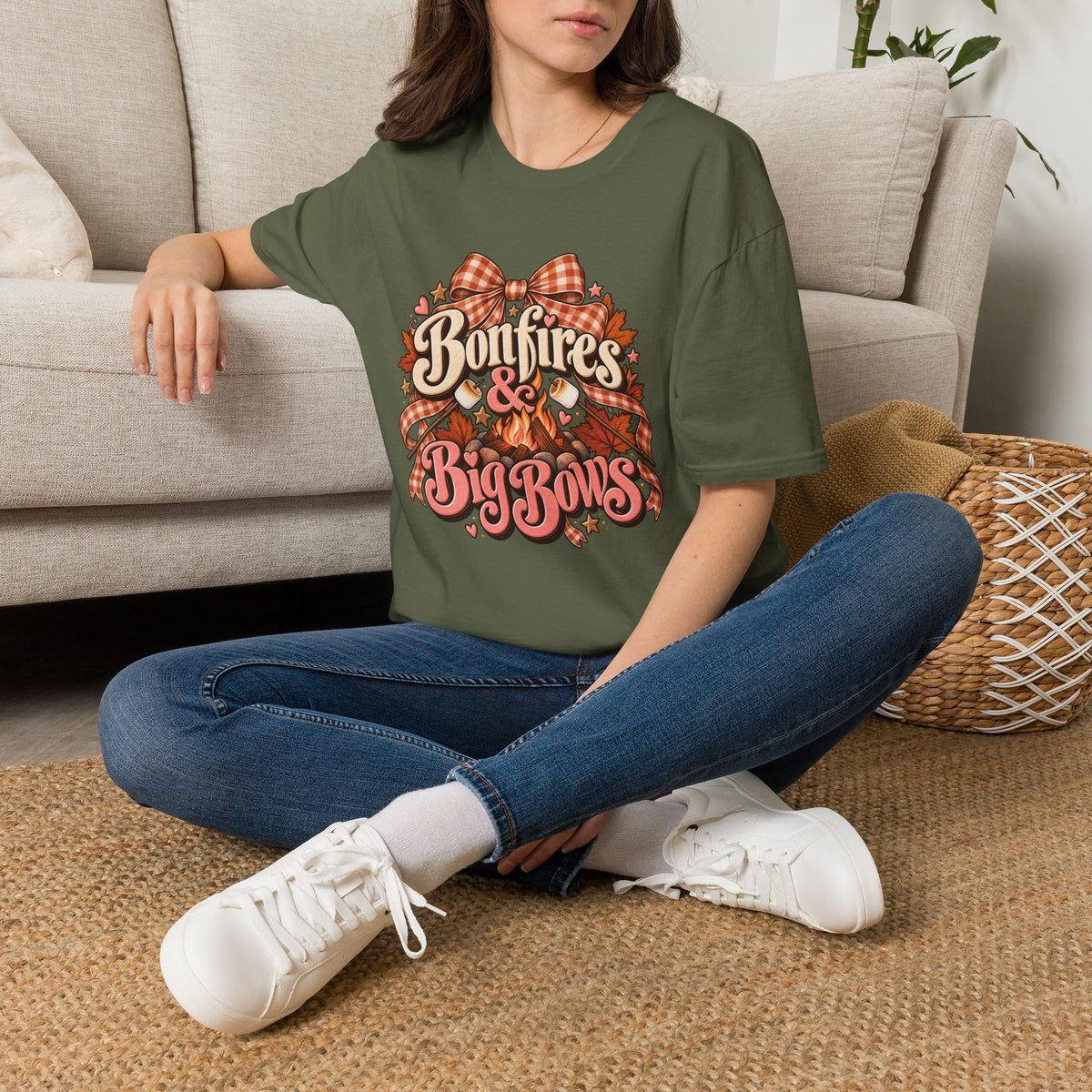 Bonfires & Big Bows Fall Graphic Tee